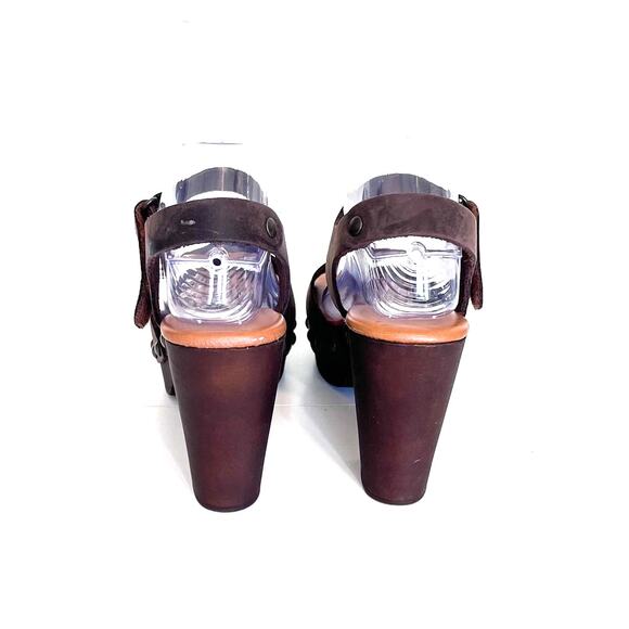 Avellini Boho Western Chunky Platform Women Sandals Size 40 US 9 Brown Studded - Picture 5 of 13